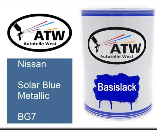 Nissan, Solar Blue Metallic, BG7: 500ml Lackdose, von ATW Autoteile West.